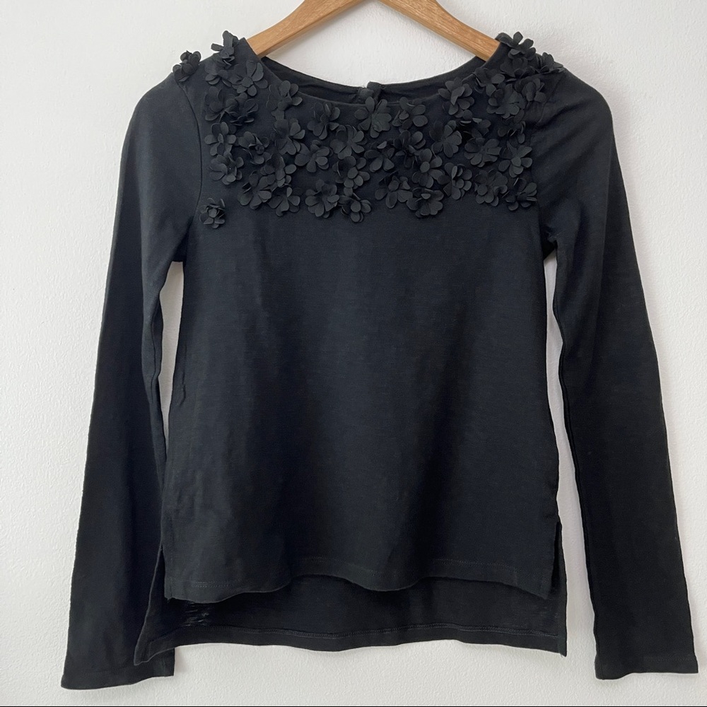 GAP Girls 3D Floral Long Sleeve Black Size Large